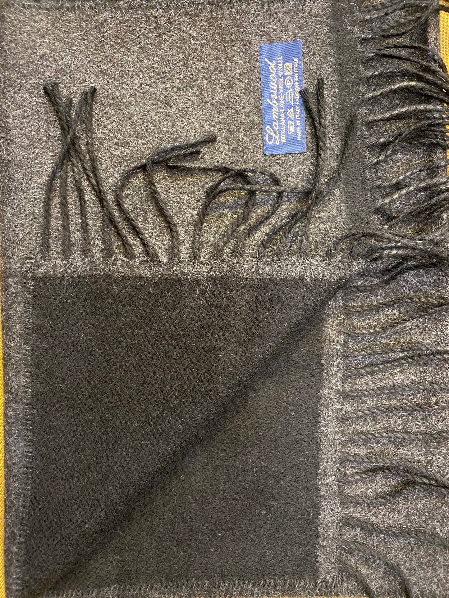 Sciarpa bicolore 100% lambswool, grigio e nero