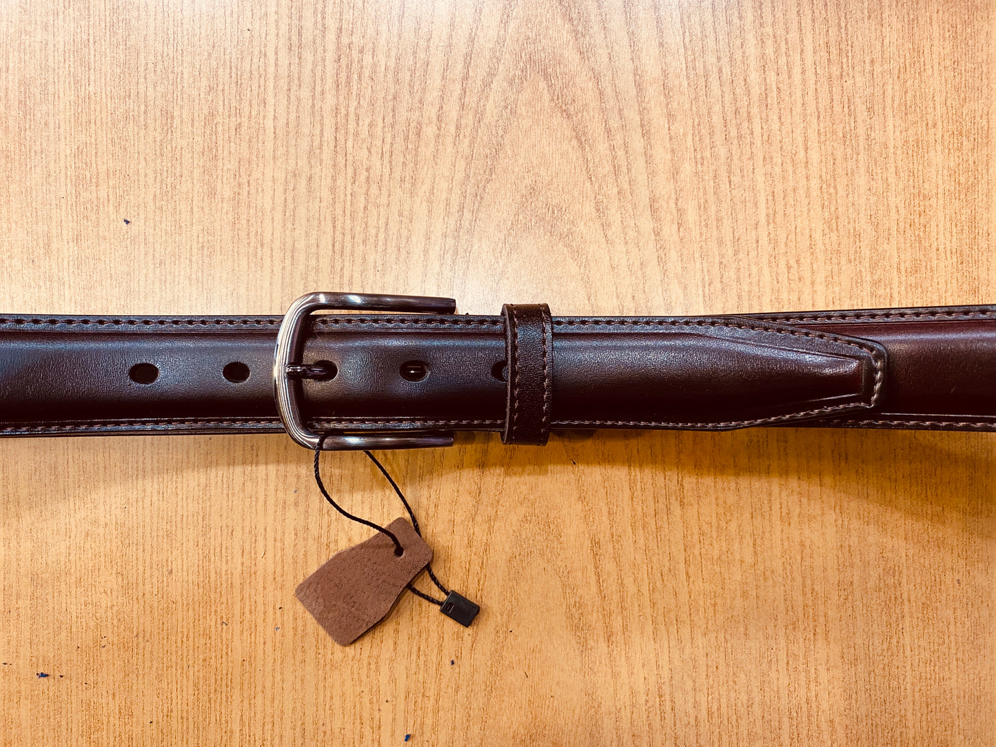 Cintura vera pelle marrone scuro, Made in Italy. Altezza 3,5cm