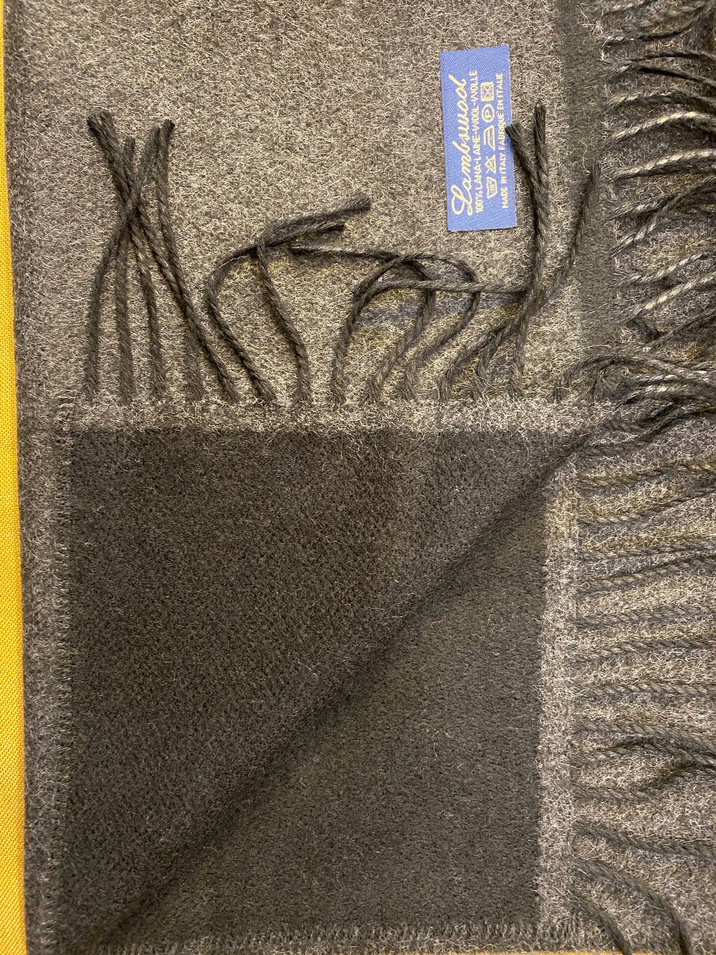 Sciarpa bicolore 100% lambswool, grigio e nero