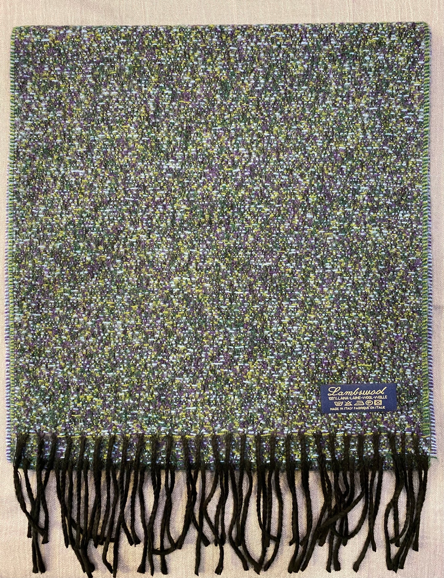 Sciarpa tweed 100% lambswool, base verde