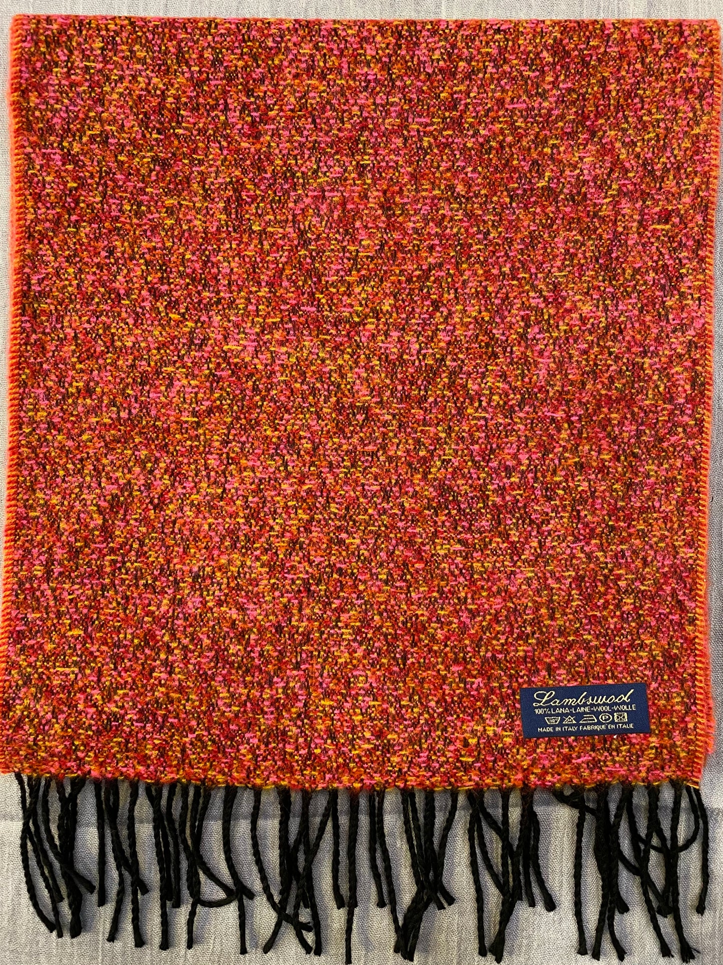 Sciarpa tweed 100% lambswool, arancio scuro