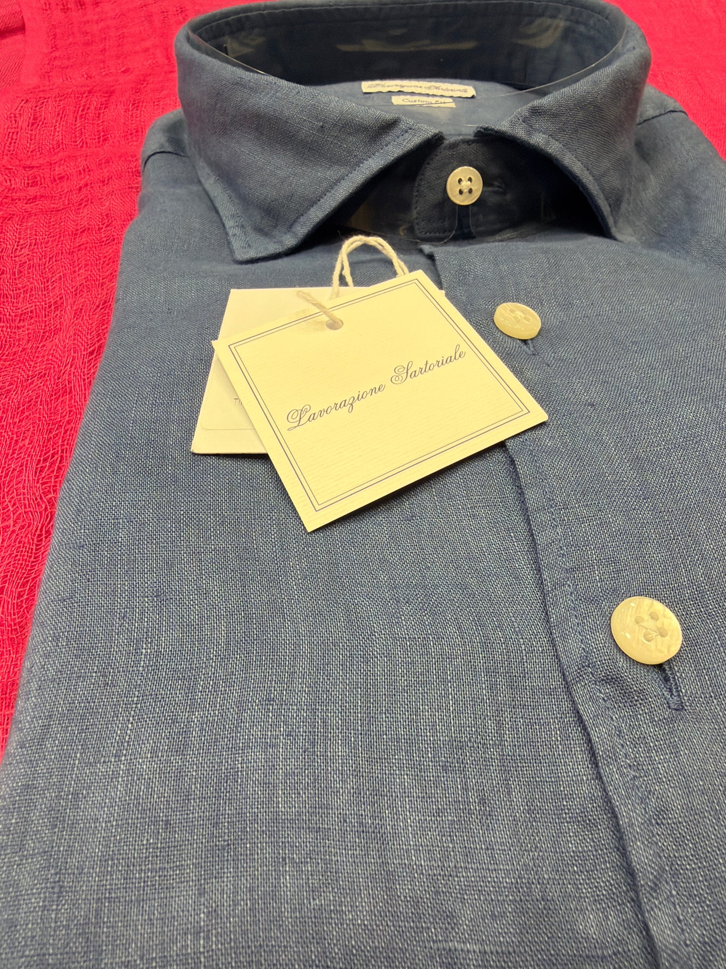 Camicia Puro lino blu jeans