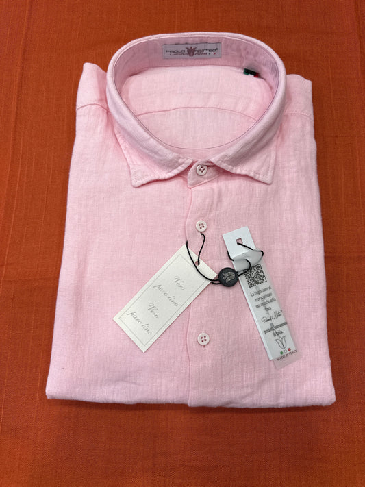 Camicia Puro lino lavato Rosa