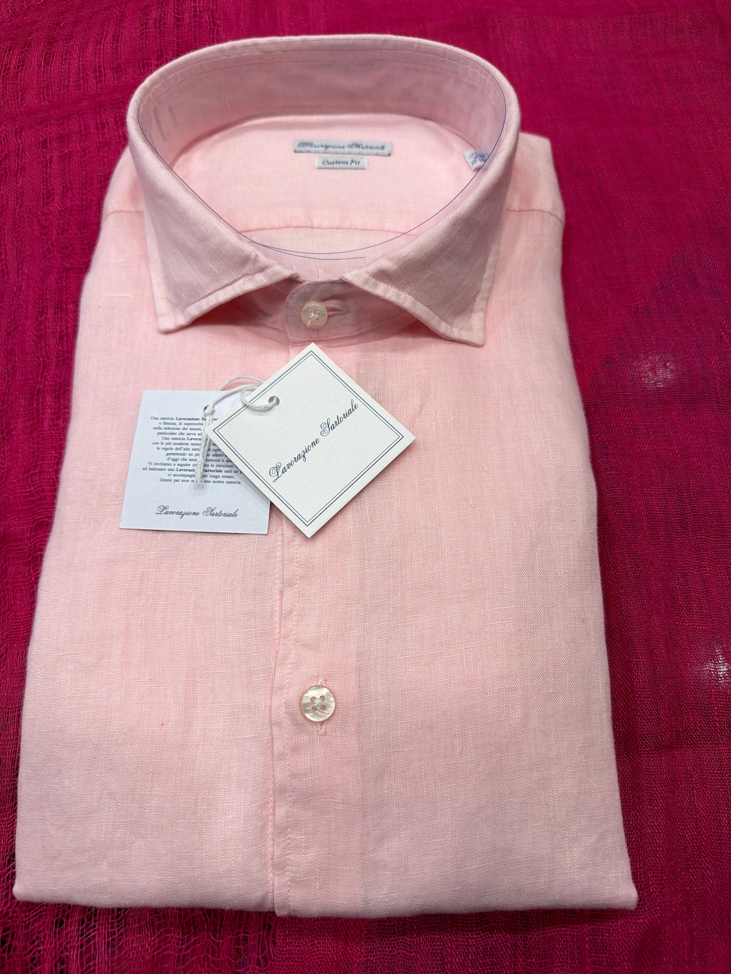 Camicia Puro lino rosa