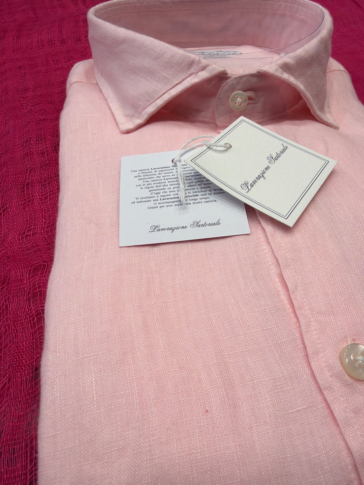 Camicia Puro lino rosa