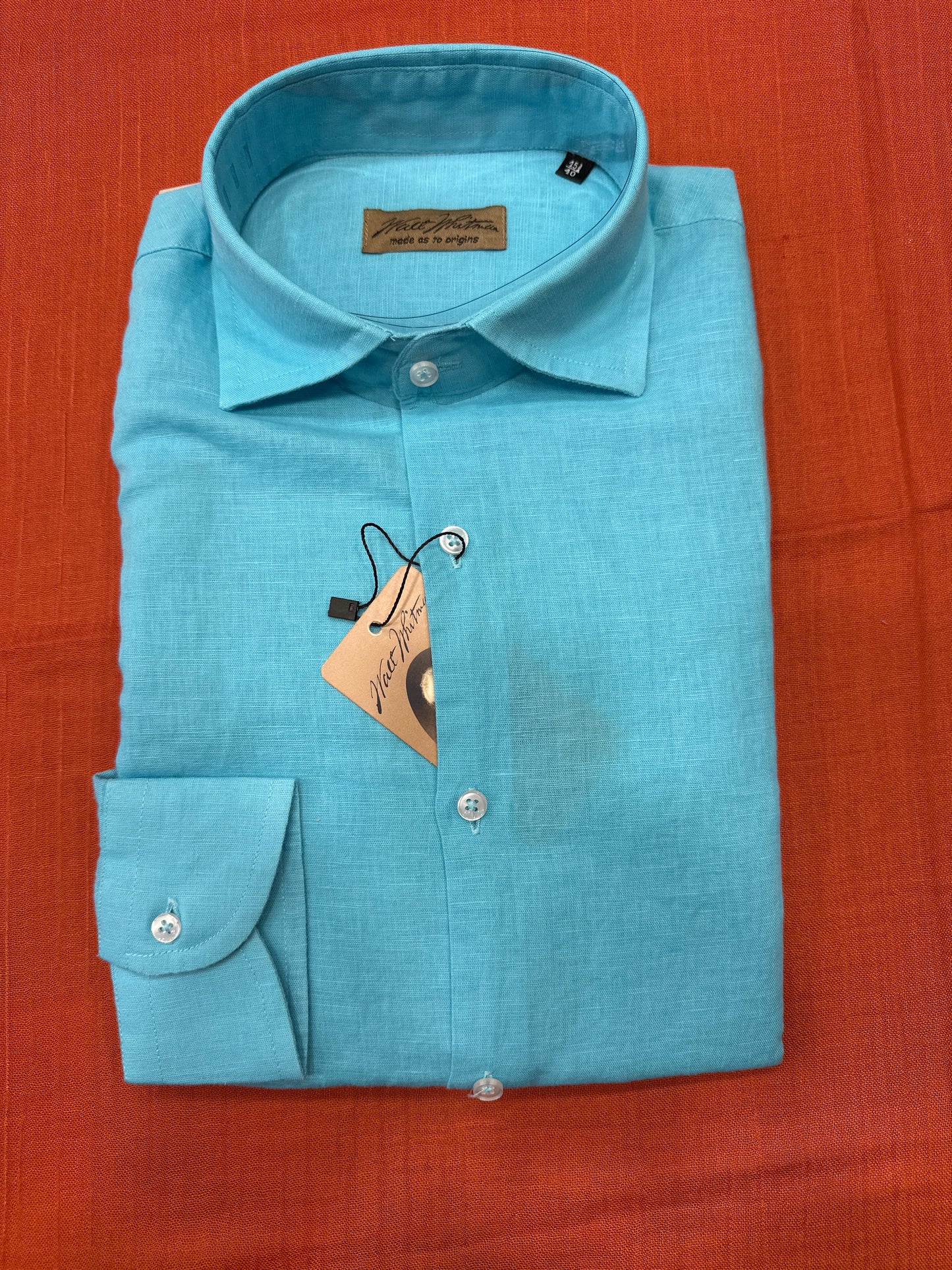 Camicia Puro lino lavato Turchese