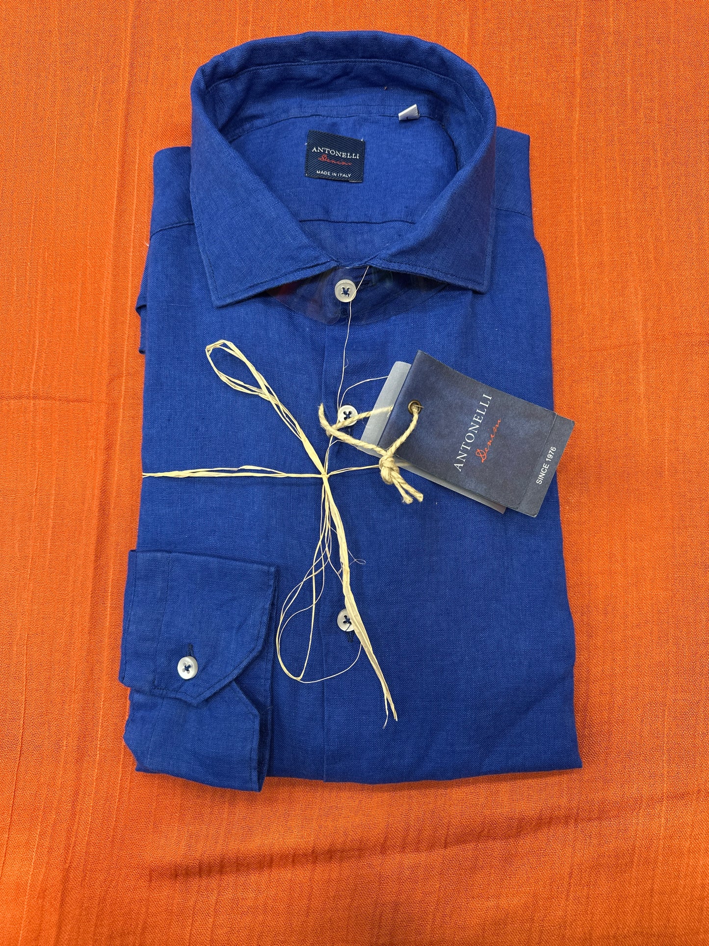 Camicia Puro lino blu royal
