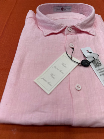 Camicia Puro lino lavato Rosa