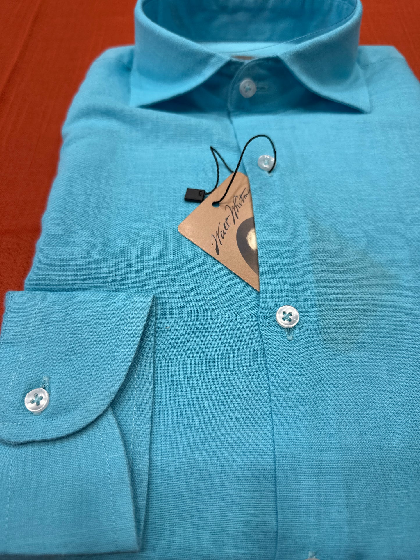 Camicia Puro lino lavato Turchese