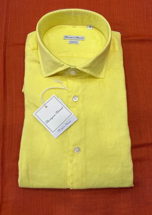 Camicia Puro lino giallo