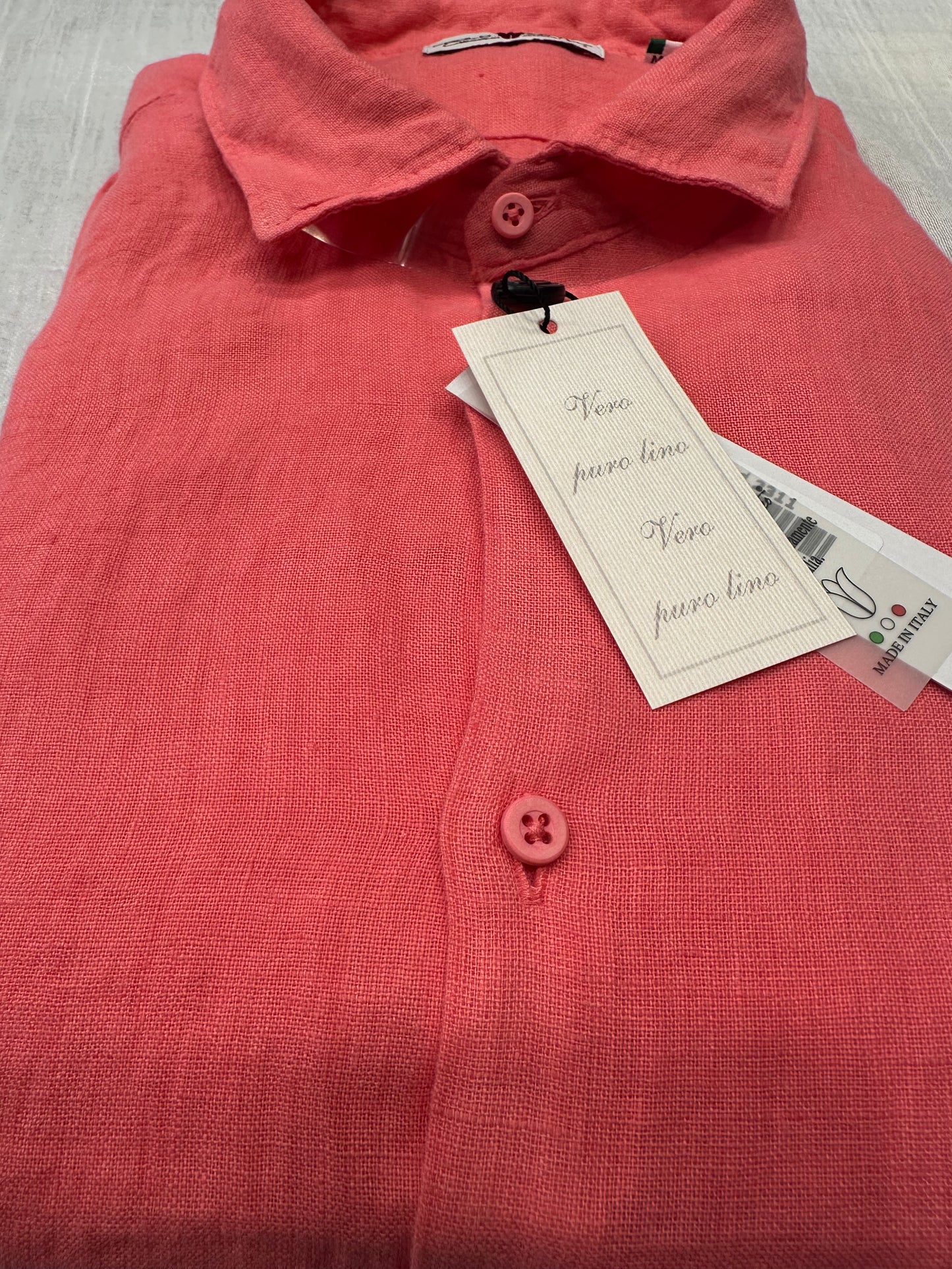 Camicia Puro lino lavato Bordò