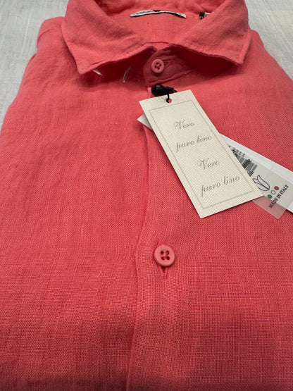Camicia Puro lino lavato Bordò