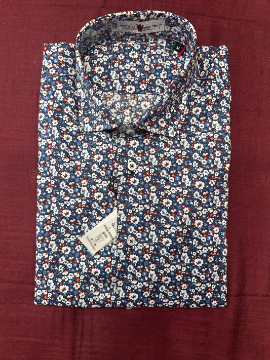 Camicia fantasia fiori multicolor
