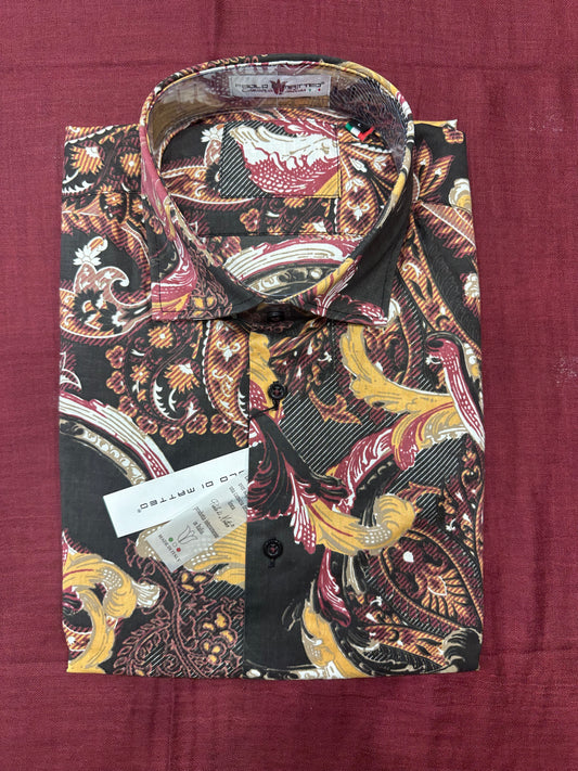 Camicia fantasia nero kashmere grande