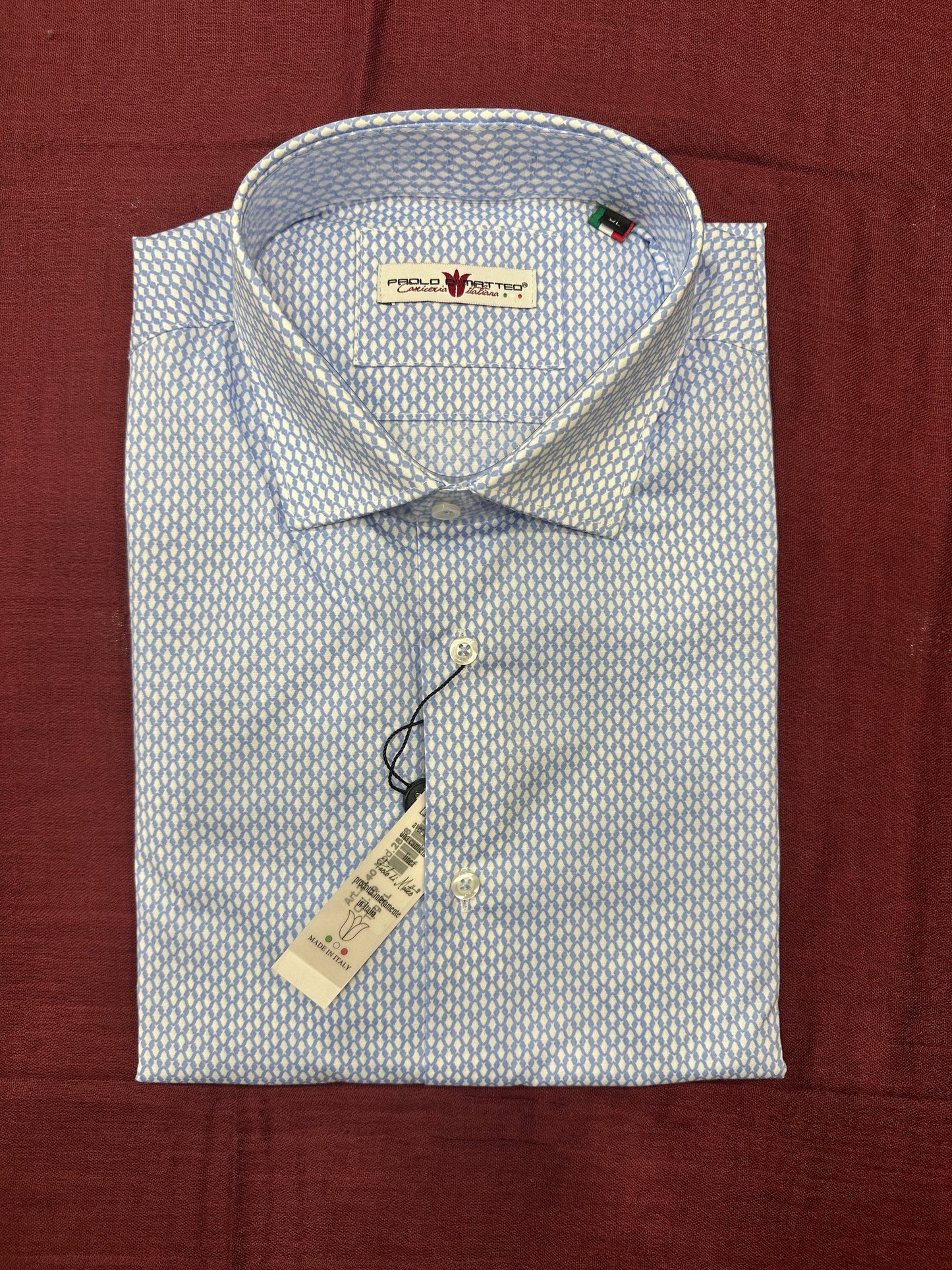 Camicia fantasia pesci bianchi