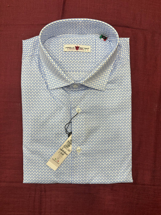 Camicia fantasia pesci bianchi