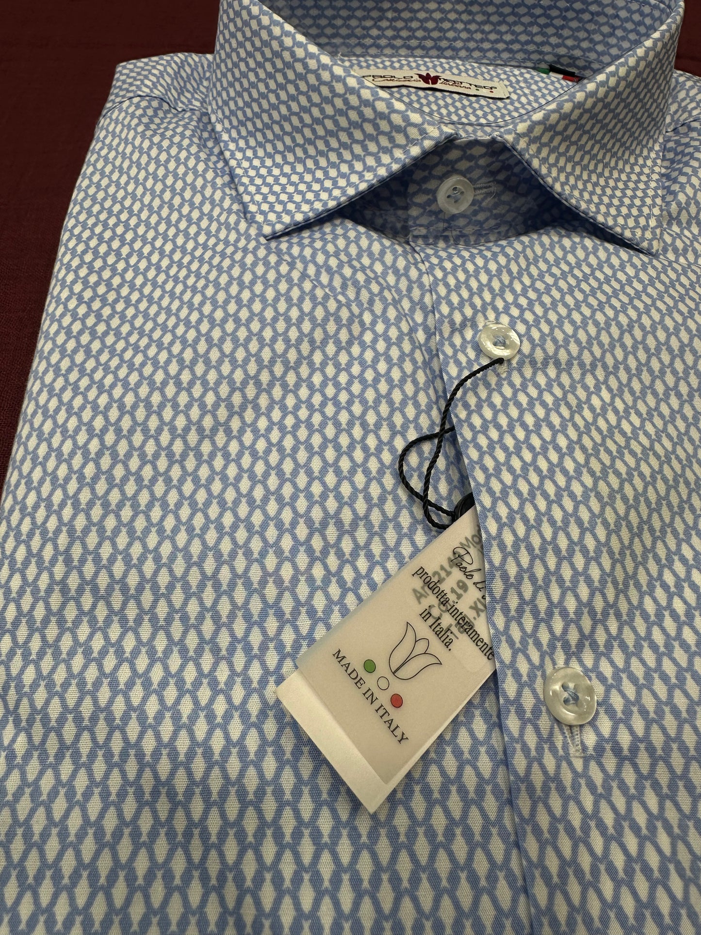 Camicia fantasia pesci bianchi