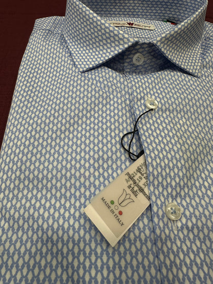 Camicia fantasia pesci bianchi