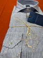 Camicia Puro lino bacchetta blu