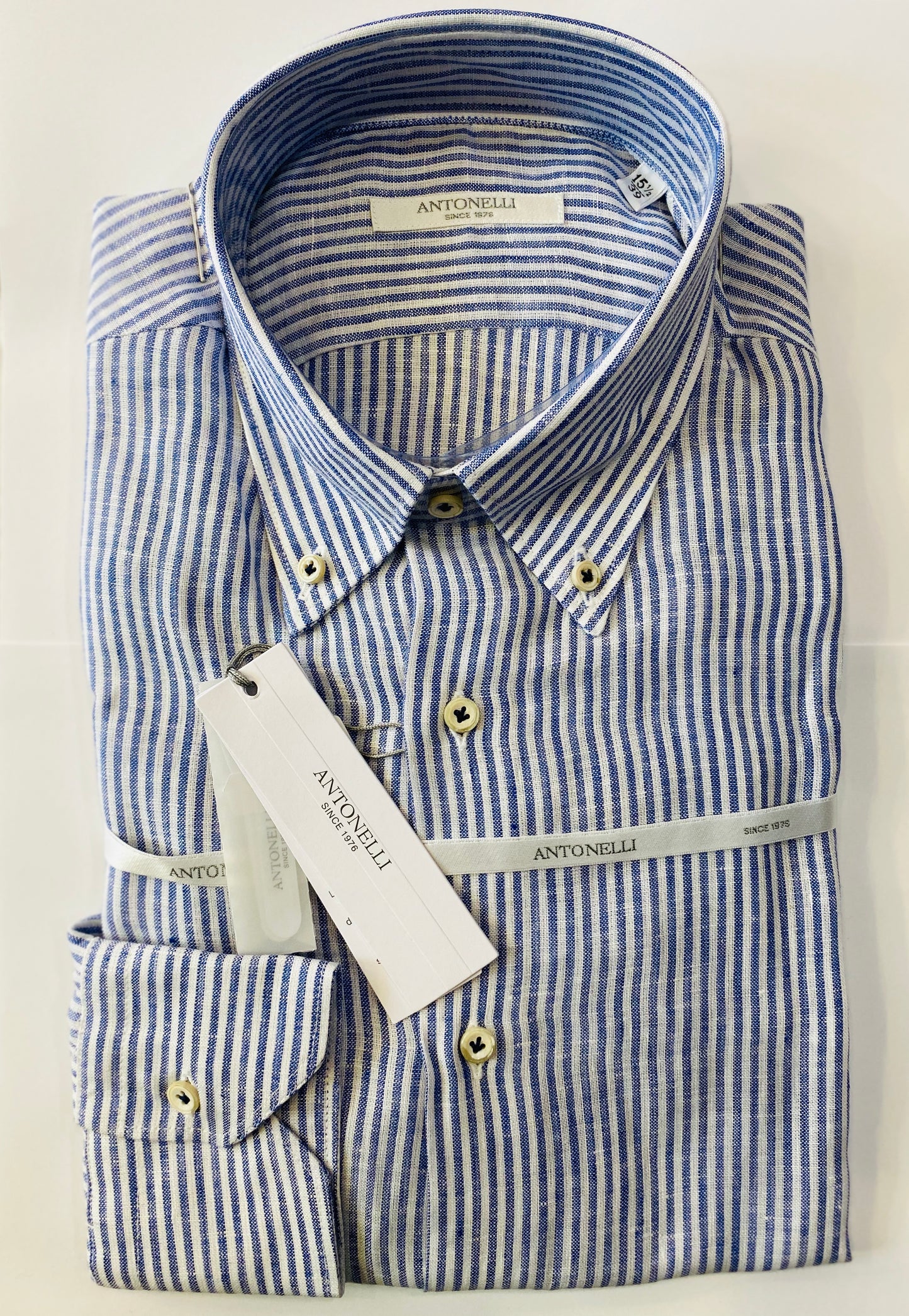 Camicia Puro lino bacchetta blu