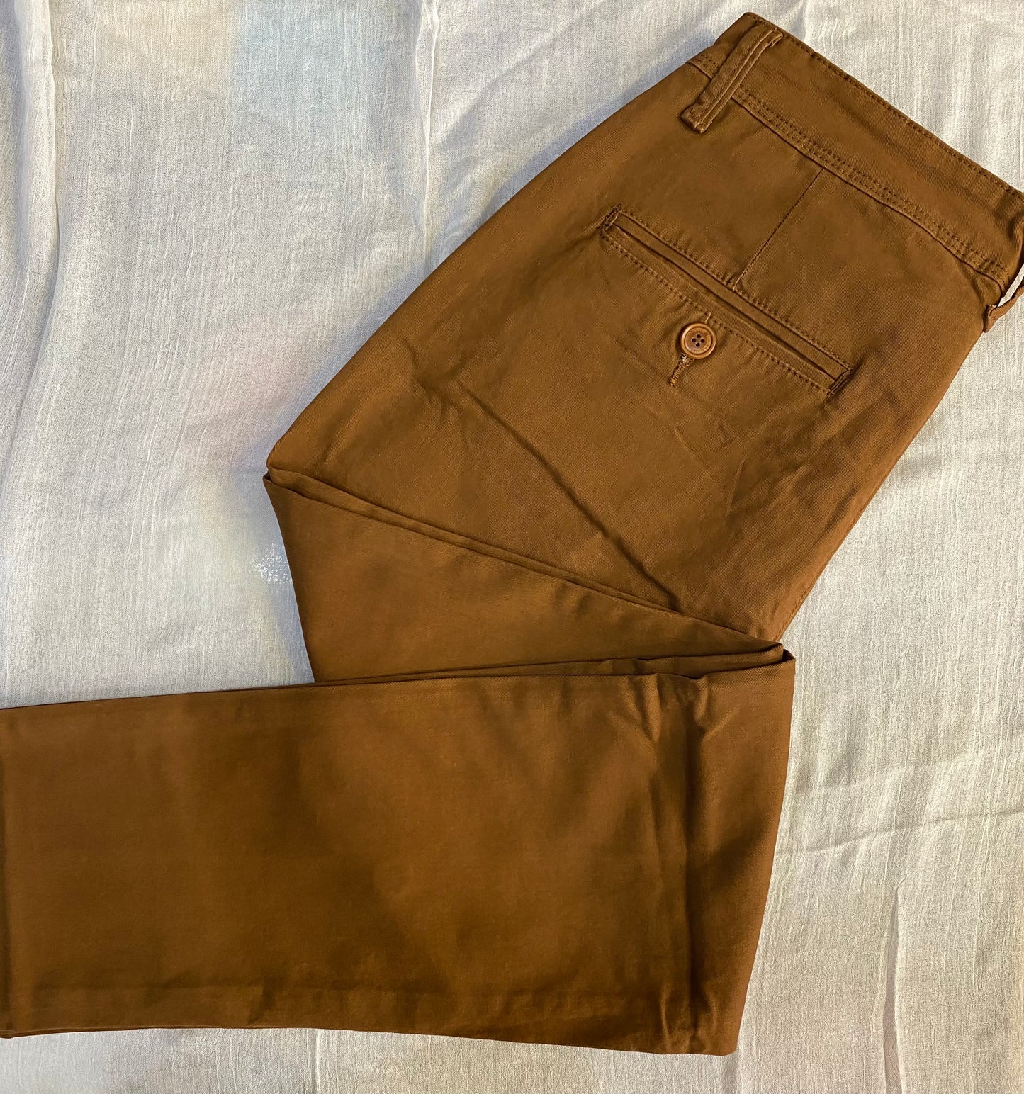 Pantalone cotone elasticizzato tabacco