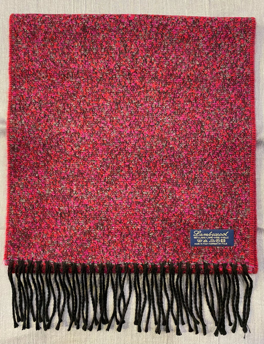 Sciarpa tweed 100% lambswool, rosso e bordò