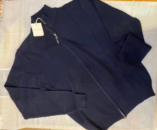 Cardigan zip. Lana e cashmere