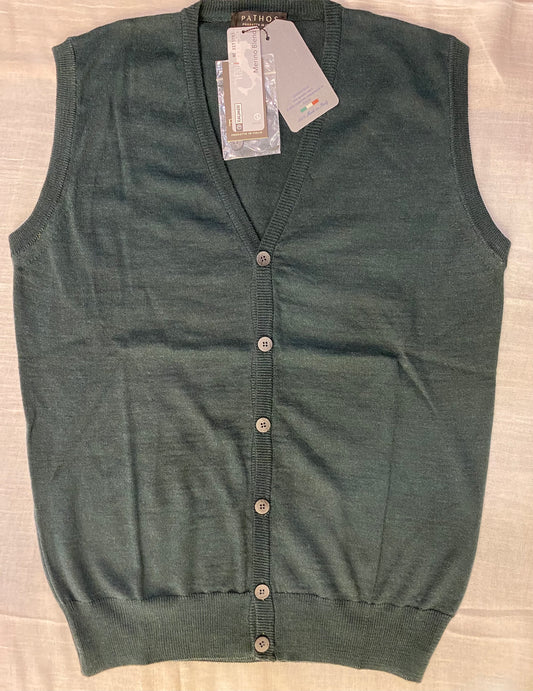 Gilet con bottoni, verde bottiglia