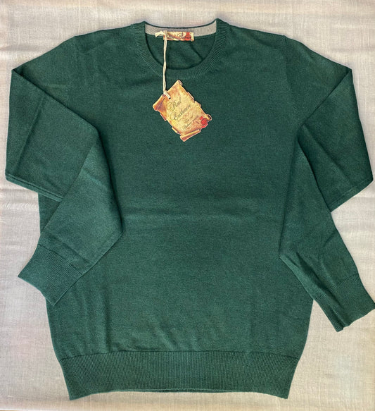 Maglia rasata girocollo 50%seta 50% lana