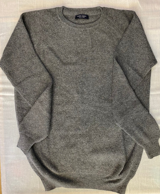 Maglia girocollo costa inglese, lana e cashmere.