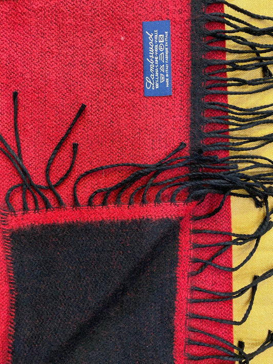 Sciarpa bicolore 100% lambswool, rosso e nero